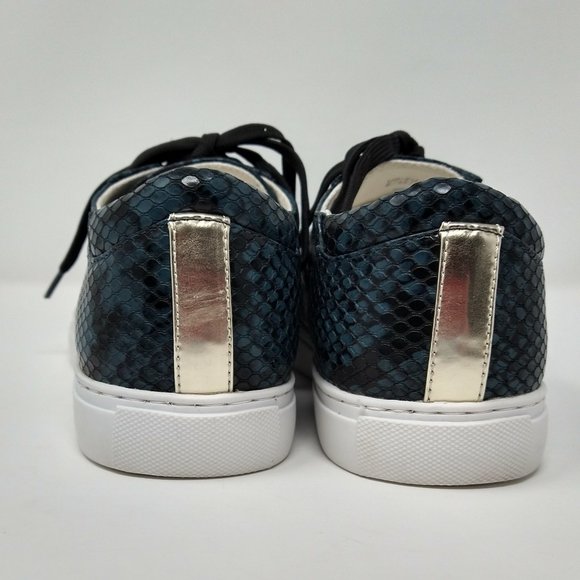 Women's Kenneth Cole New York Kam Snakeskin Embossed Ocean Sneakers-S 9 - Picture 6 of 11